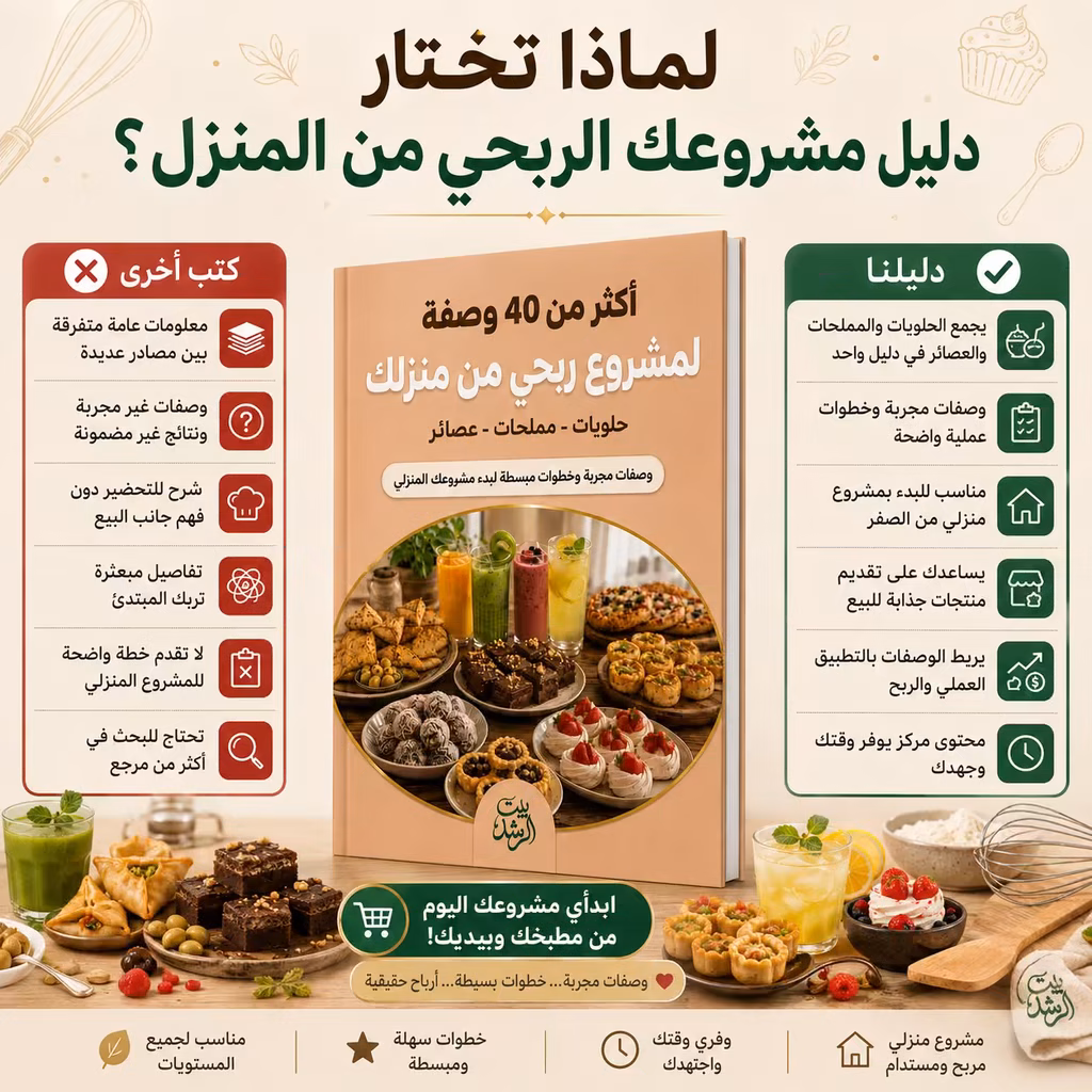 مقارنة كتاب وصفات المشروع المنزلي مع الكتب الأخرى