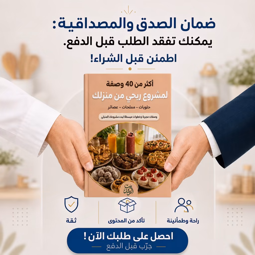 ضمان كتاب أكثر من 40 وصفة للمشروع المنزلي